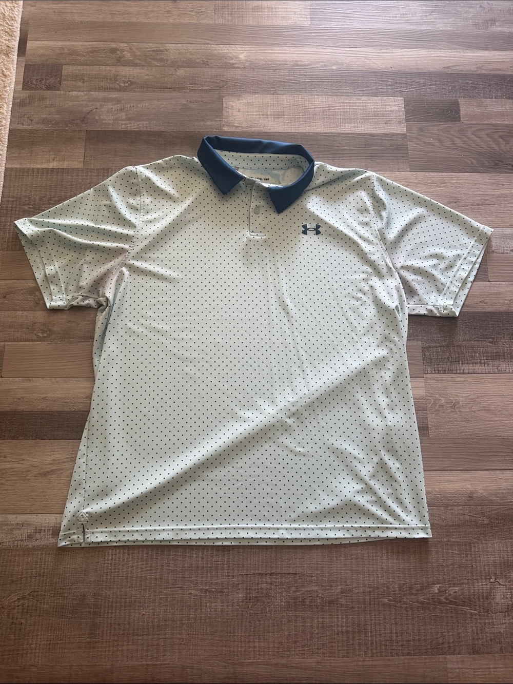 Under Armour Men’s Pale Green Polo with Navy Collar